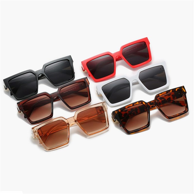 Oversized Square Mirror Sunglasses For Women With UV Protection