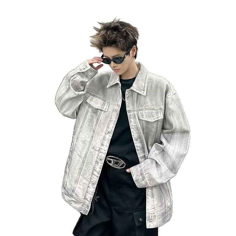 Men's Vintage Off-White Denim Jacket