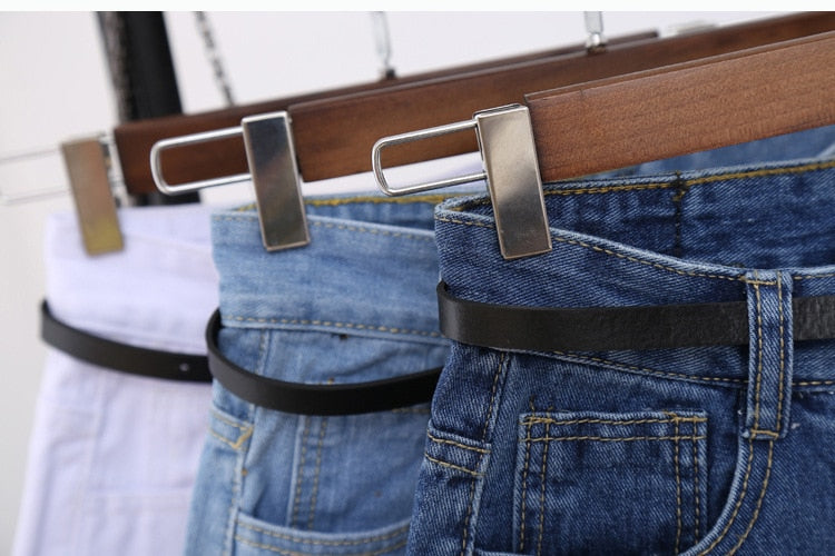 High Waist Women Denim Shorts with Pockets - Casual Cotton Slim Fit