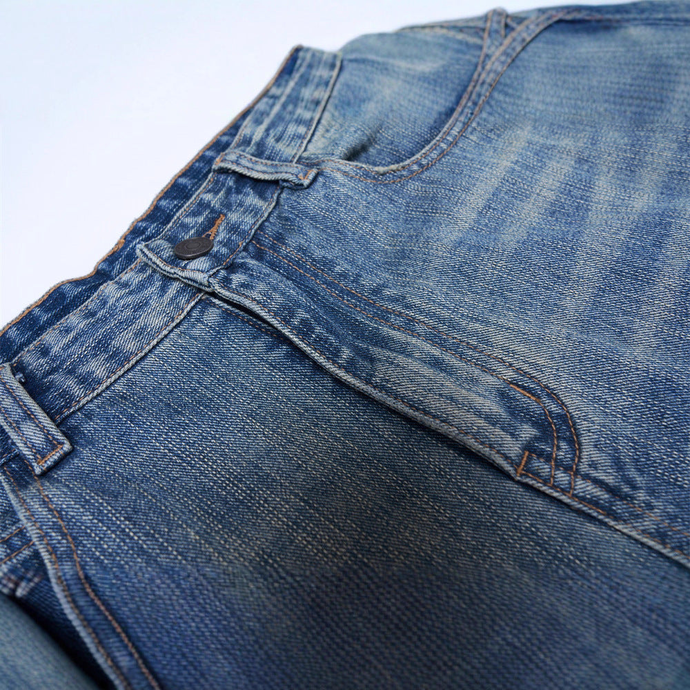 Men's Denim Tapered Jeans,  Casual Wide-Leg Pants