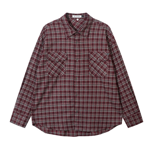 Trendy Red Plaid Shirt for Men and Women