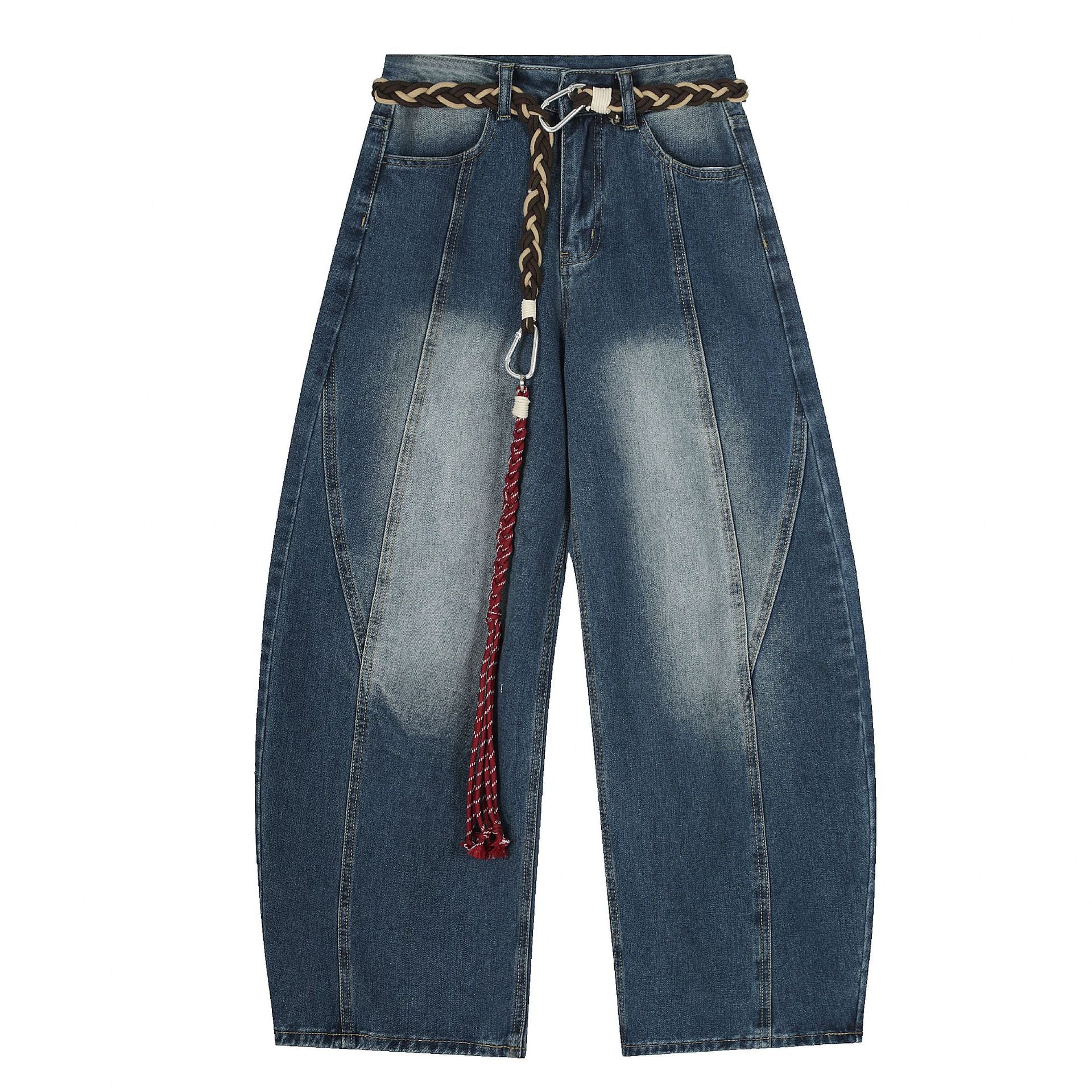 Street Style High-Street Unique Design Denim Long Pants