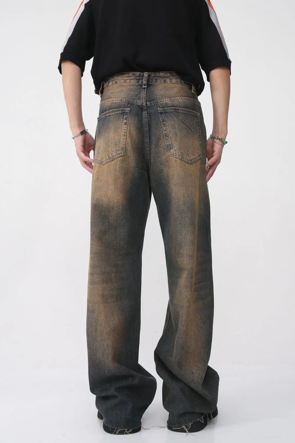 Premium Raw Hem Straight Leg Jeans