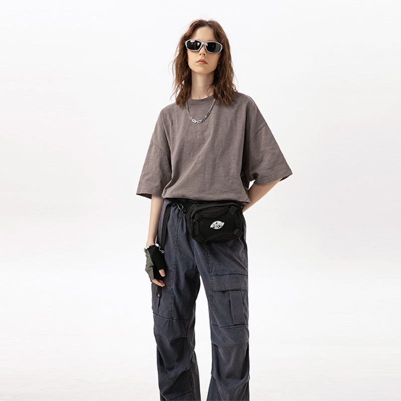 Washed Bamboo Cotton Round Neck Short Sleeved T-Shirts