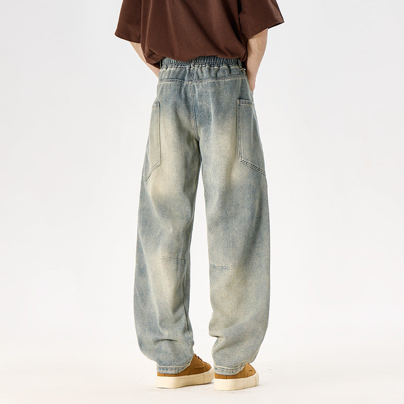 Retro Loose Straight Leg Wide Leg Long Pants for Casual Style