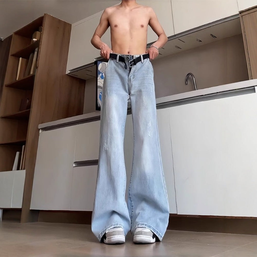 Wide Leg Loose Slimming Straight Leg Curved Knife Pants