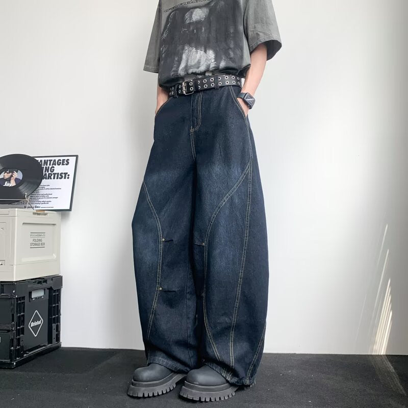 Loose Washed Distressed Wide Leg Long Pants