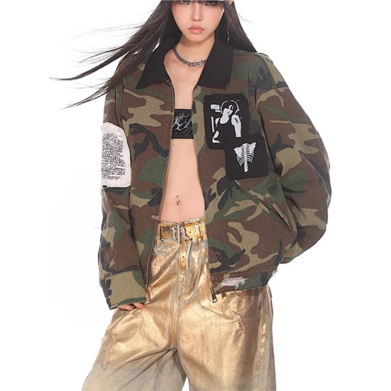 Women's Camouflage Denim Jacket – Premium Quality, Durable, Modern Style