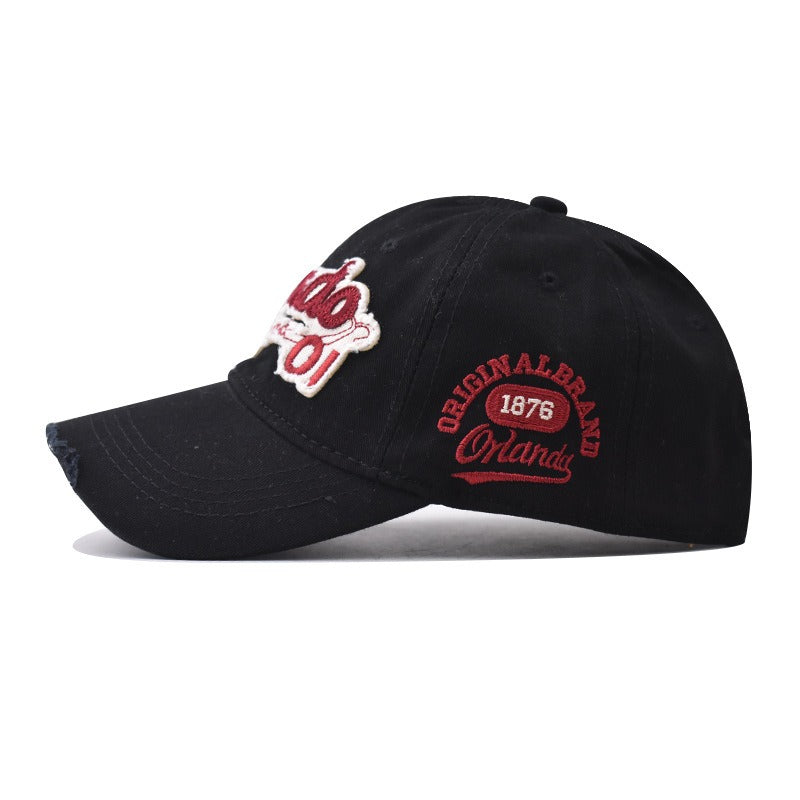 Large Letter Embroidered Baseball Cap for Men and Women - Versatile Sun Visor Cap