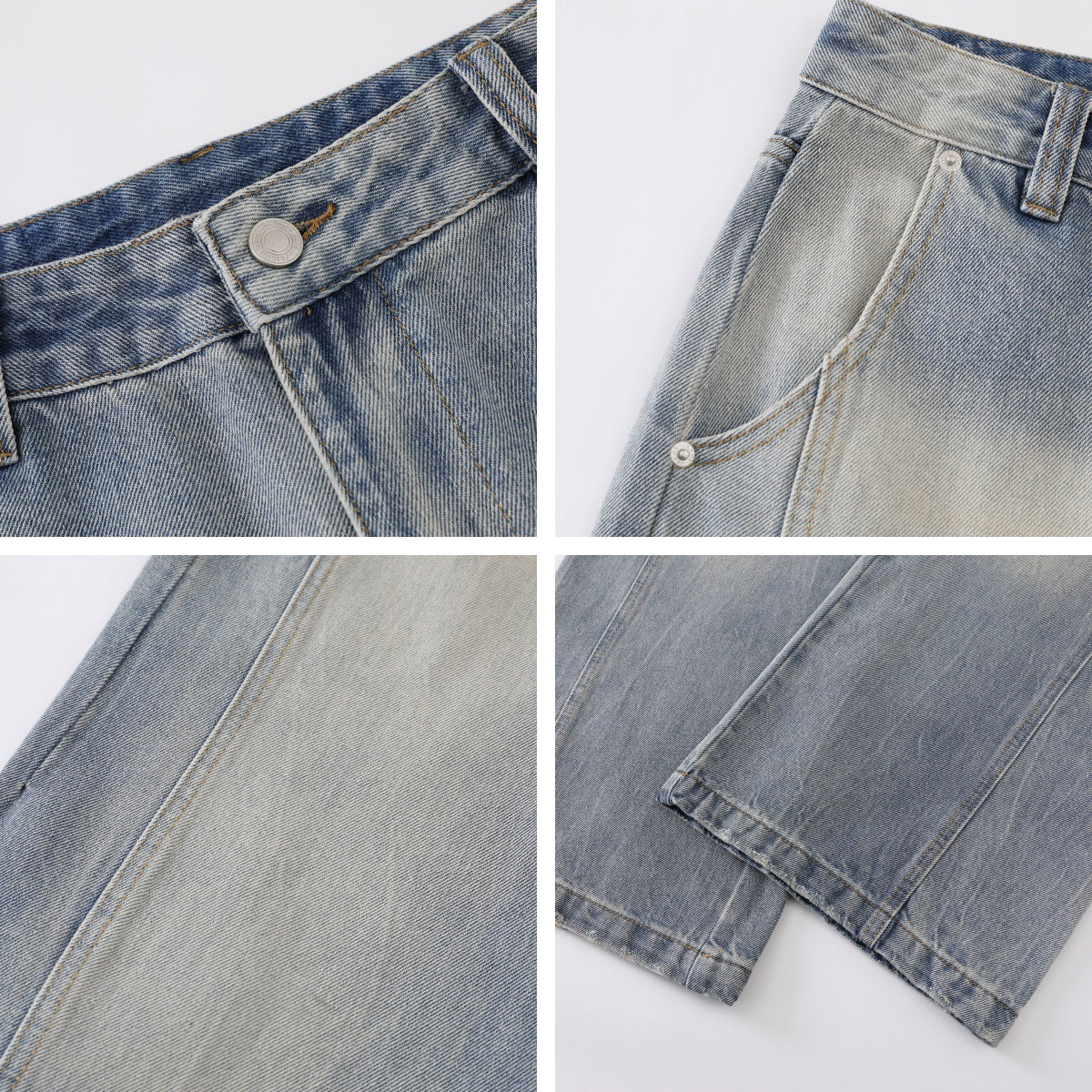 Retro Washed Faded Straight Jeans for Men and Women - Casual Wide-Leg Slimming Long Pants