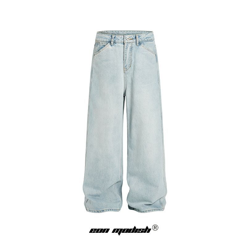 Simple Denim Long Pants with High