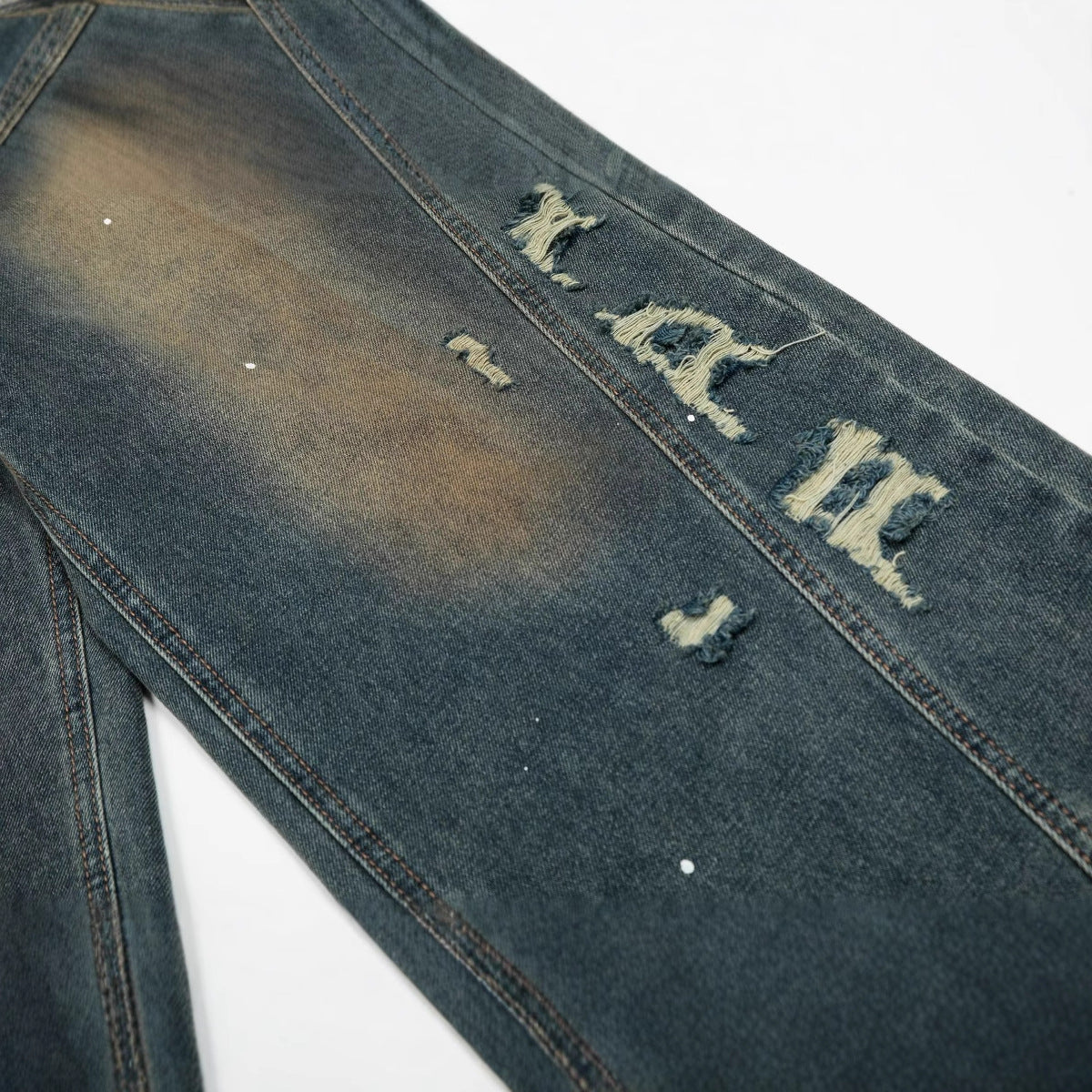 Premium Washed Denim Straight Leg Jeans