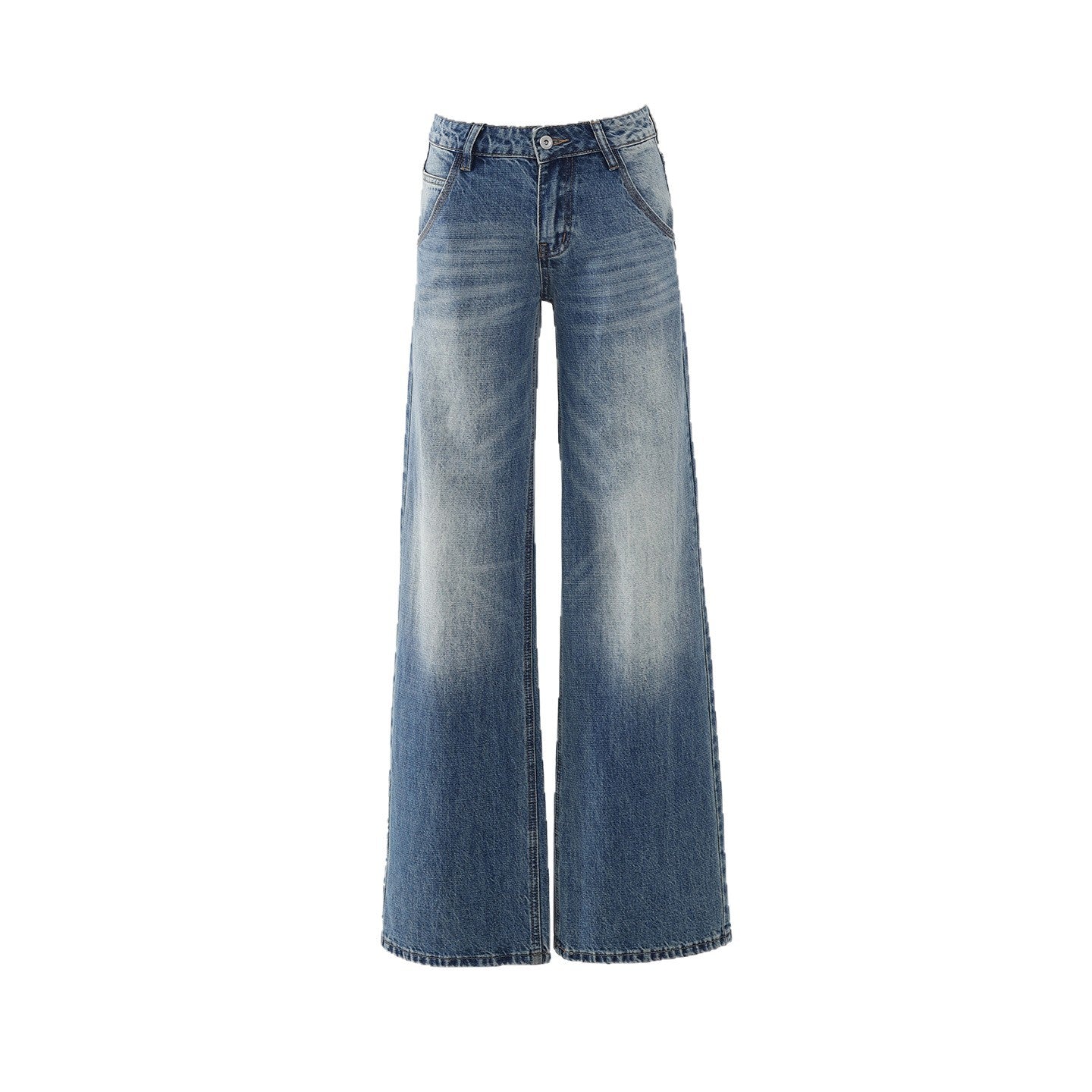 Low Waist High Rise Loose Denim Pants for Women - Slimming Flare Trousers