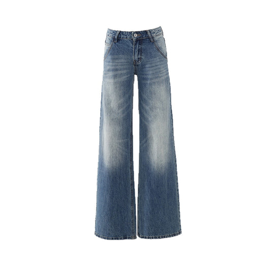 Low Waist High Rise Loose Denim Pants for Women - Slimming Flare Trousers