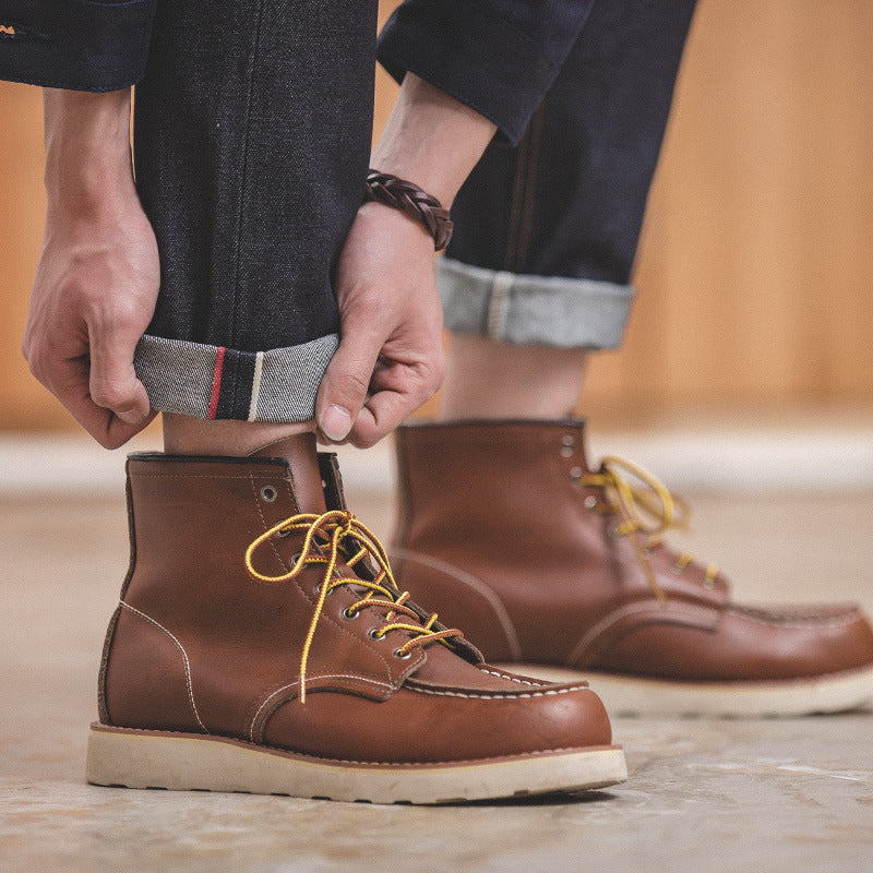 Men's Selvedge Denim Jeans with Zipper and Long Pants