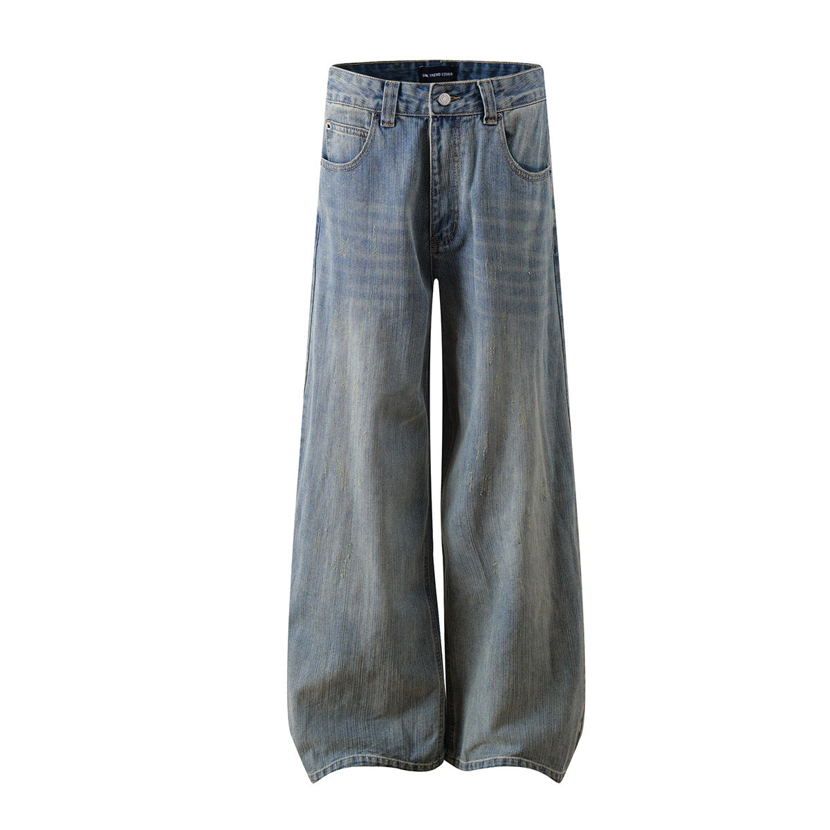 Vintage Washed Denim Straight Leg Personalized Cleanfit Pants