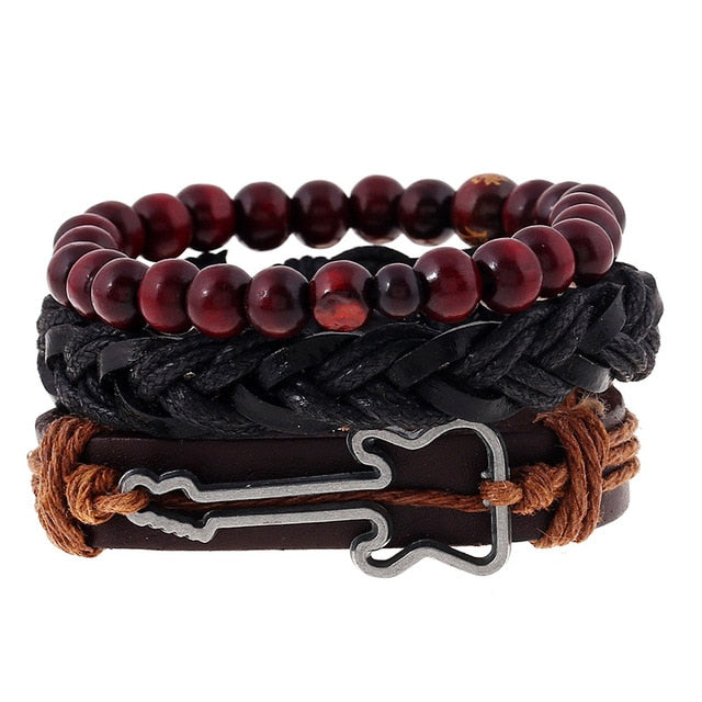 Punk Leather Bracelets - Adjustable