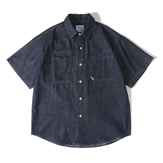 Washed Denim Short Sleeved Workwear Shirt