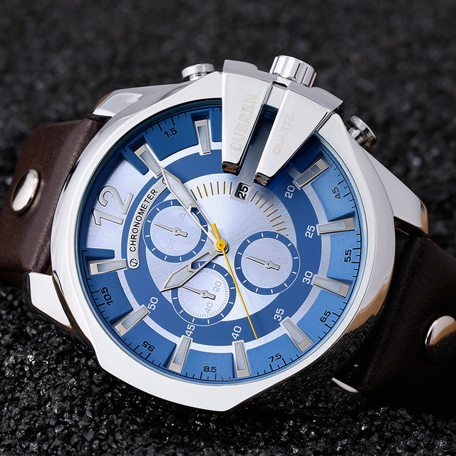 Men's Leather Waterproof Luxury Quartz Watch