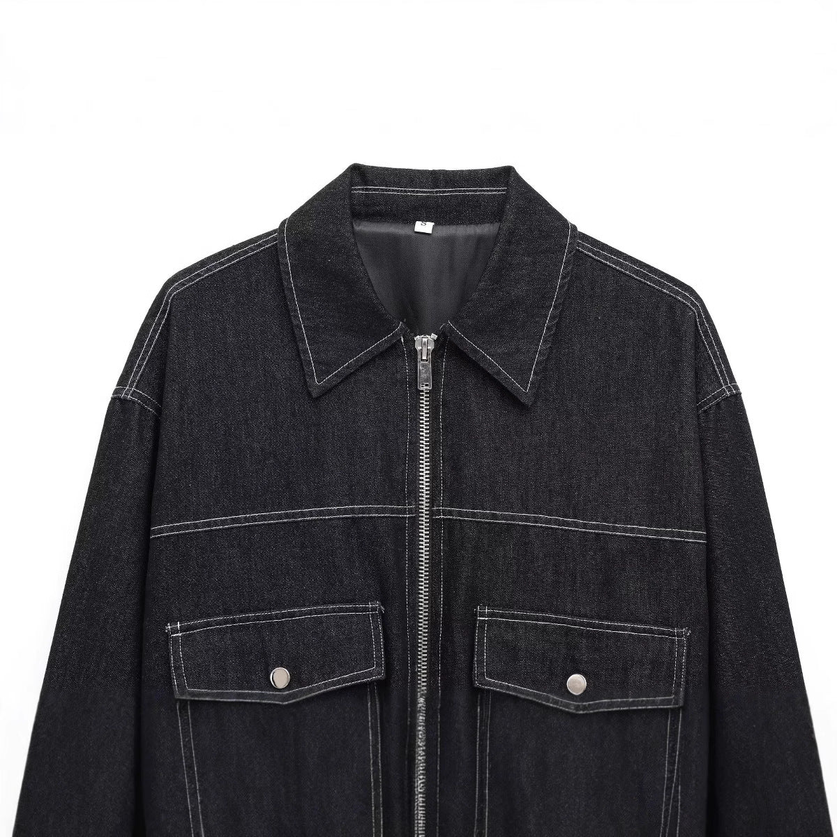 Casual Loose Denim Jacket for Women with Pocket Decoration