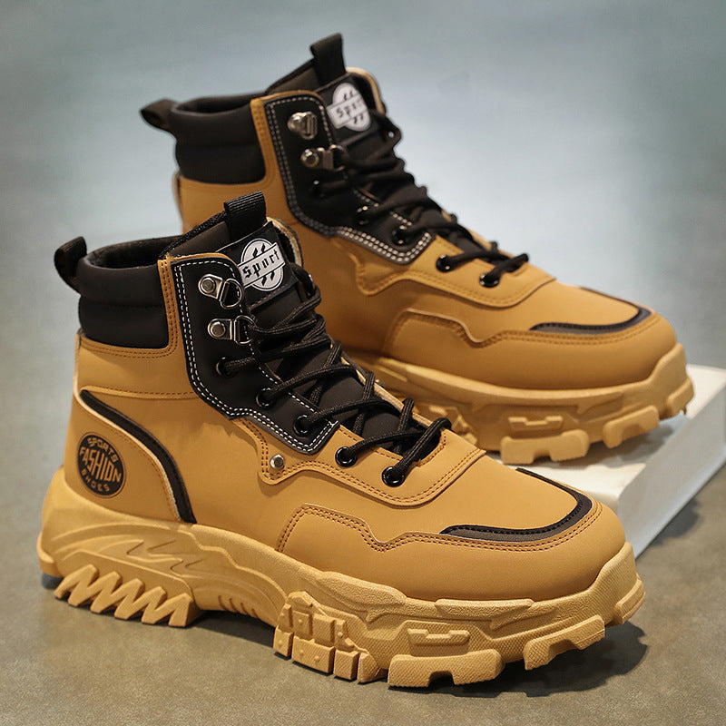 High Top Boots for Men - Outdoor, Anti-Slip, Wear-Resistant, Thick Sole Work Shoes
