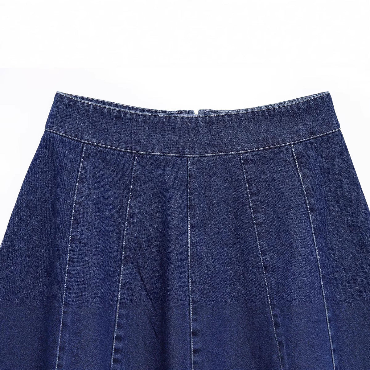 Bright Zippered Short Denim Skirt for Women
