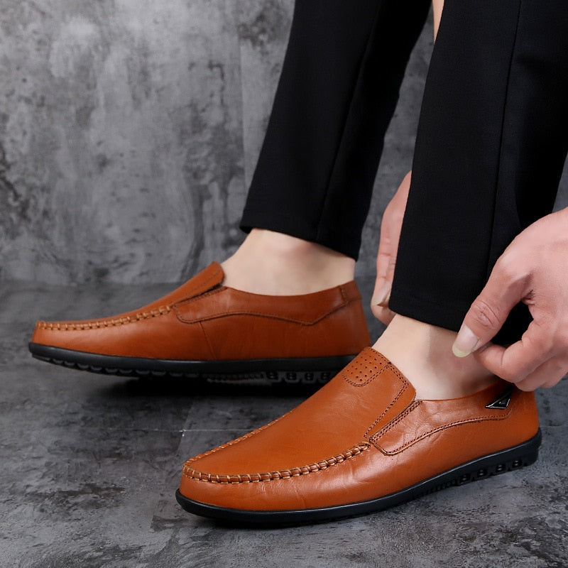 Genuine Leather Men's Moccasins - Casual Loafers