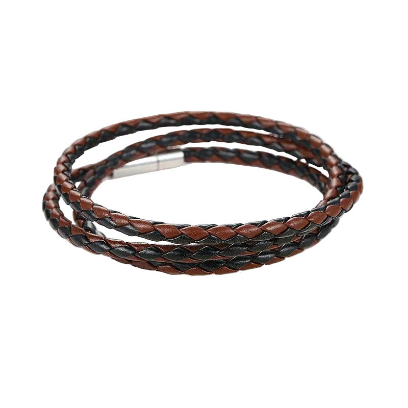 Men's  Leather Bracelet with Magnet Clasp