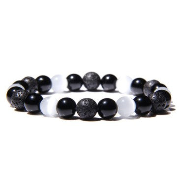 Tiger Eye Obsidian Hematite Gemstone Bead Bracelet