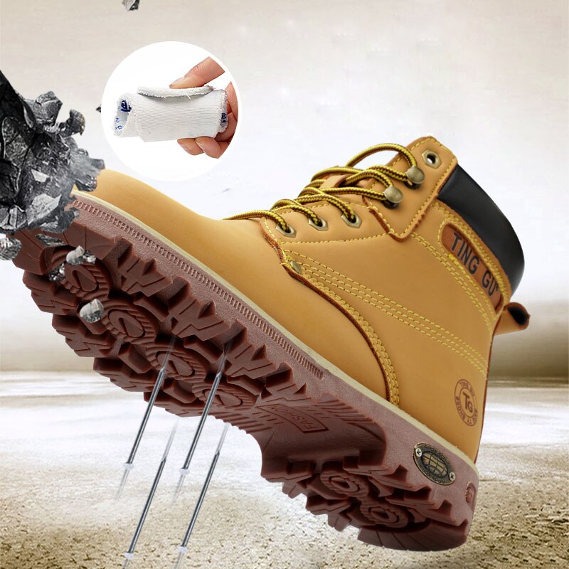 Steel Toe Shoes for Men - Safety Work Boots for Outdoor Use