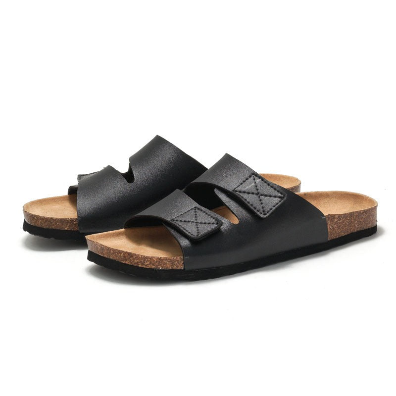Men's Japanese Style Cork Sandals - Velcro Clasp