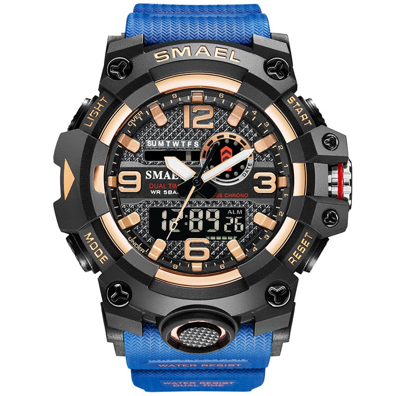 Men's Sport Watches - Dual Display - 50m Waterproof Military Watch