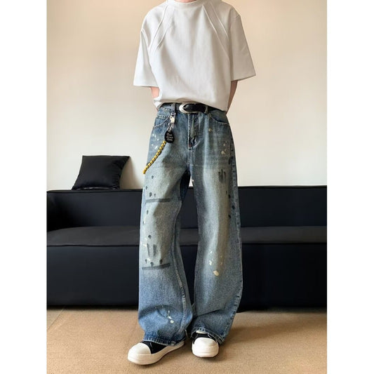 Retro Loose Straight Tube Wide Leg Pants