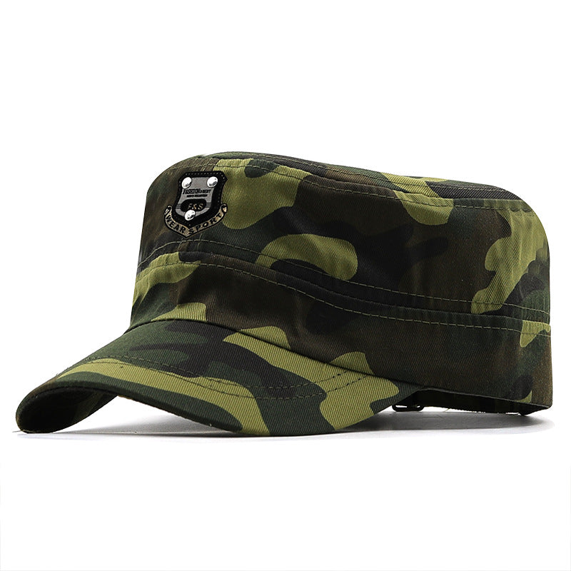Men's Leather Label Military Cap - Camouflage