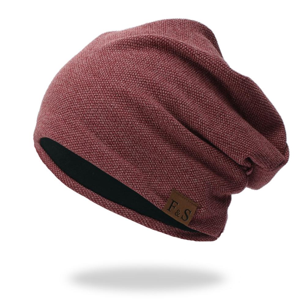 Casual Solid Color Beanie - Lightweight Thermal Elastic Knitted Cotton