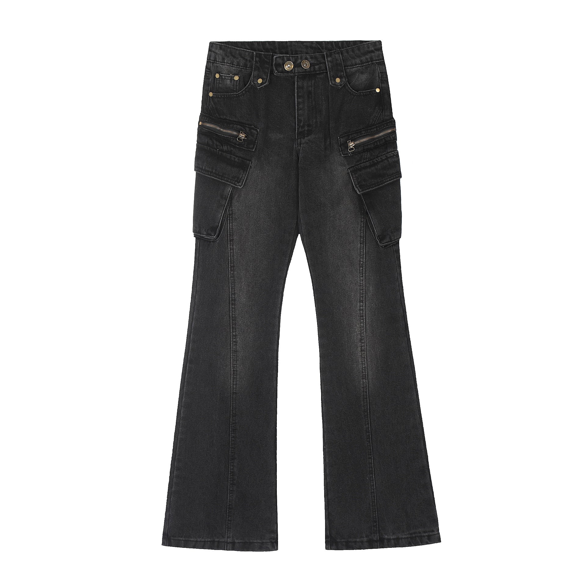 Premium Japanese Denim Jeans with Zipper and Multiple Pockets