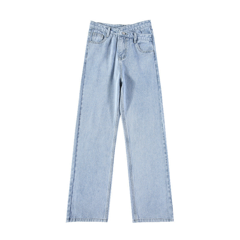 Irregular High Waist Slimming Jeans for Women