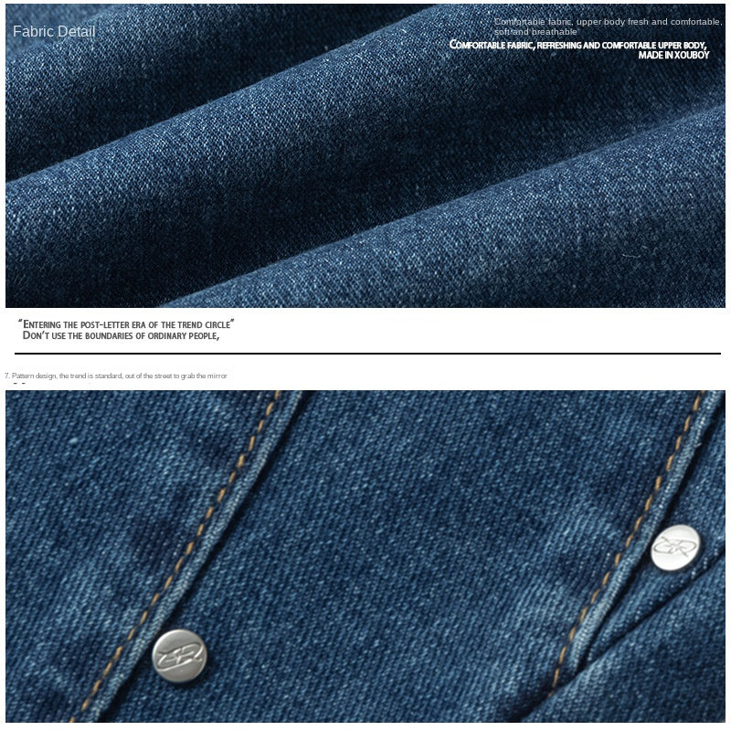 Vintage Washed Denim Shorts for Men - Loose Straight Leg Casual Pants