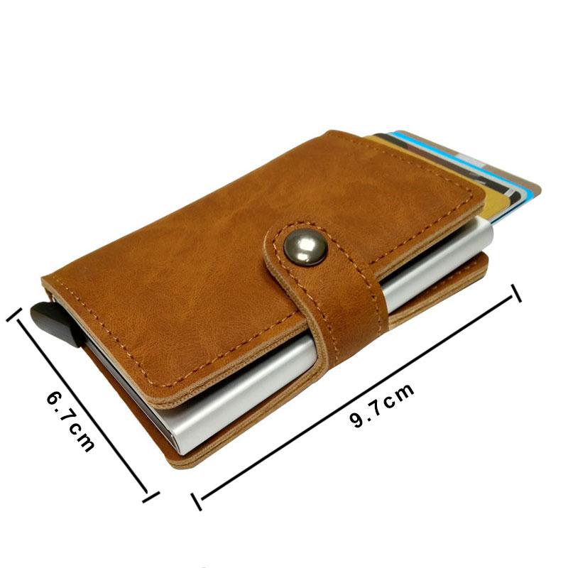 RFID Protected Vintage Automatic Leather Credit Card Holder for Men