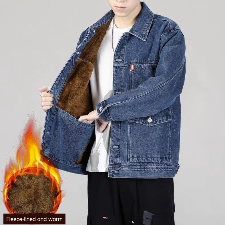 Heavyweight Denim Jacket for Men - Warm Lined Casual Outerwear