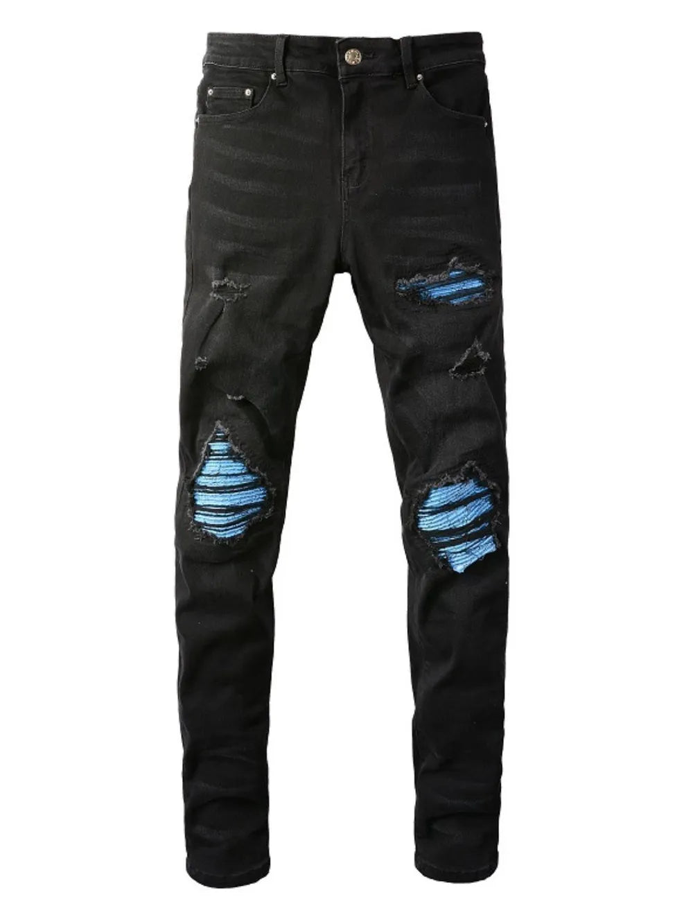 Men's Distressed Skinny Jeans - Premium Japanese Denim