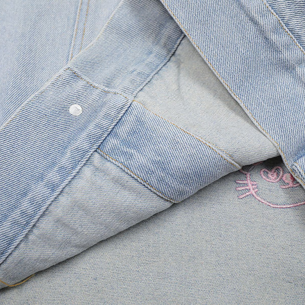 Stylish Embroidered Denim Jacket for Kittens