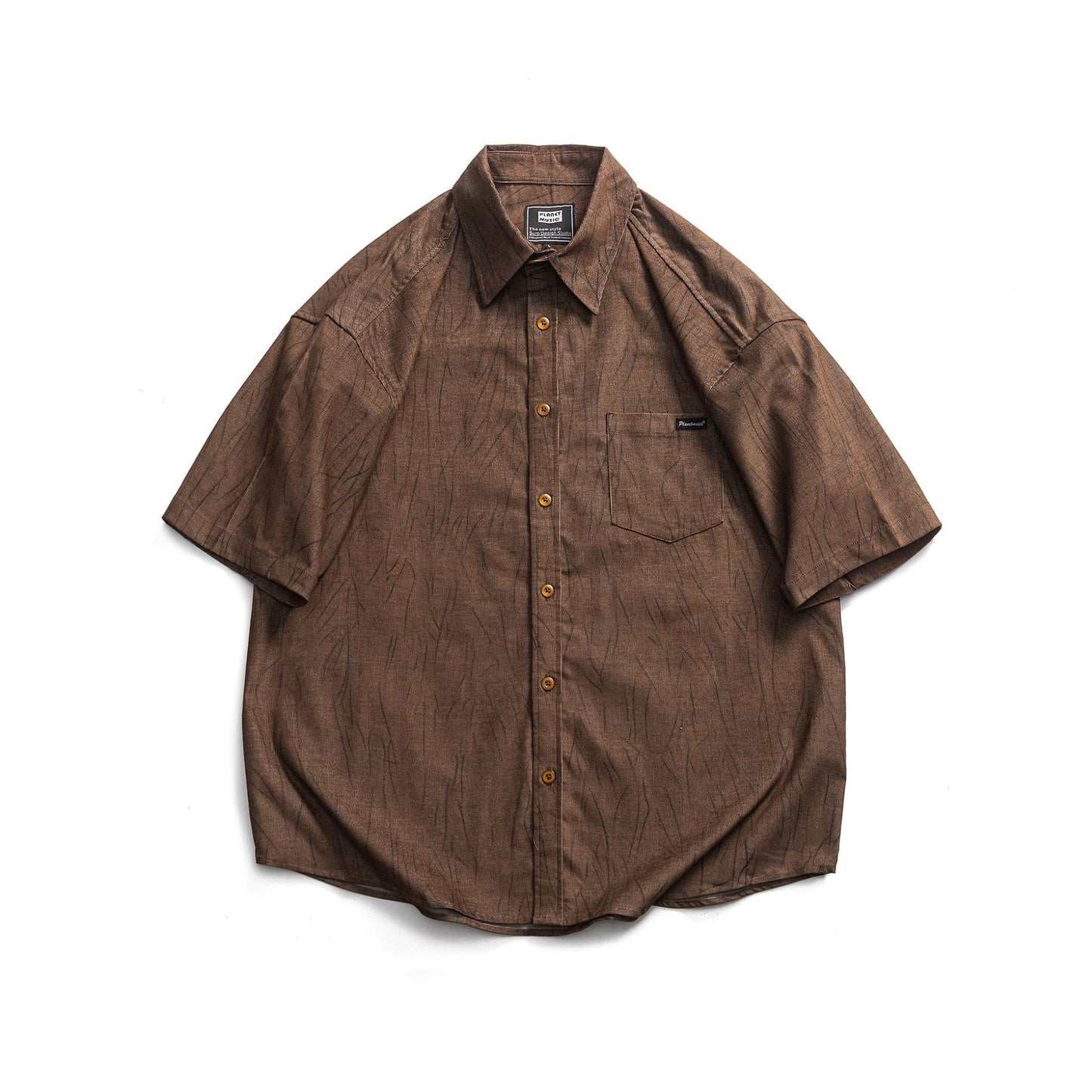 Abstract Striped Short Sleeved Shirt for Men and Women - Loose Fitting