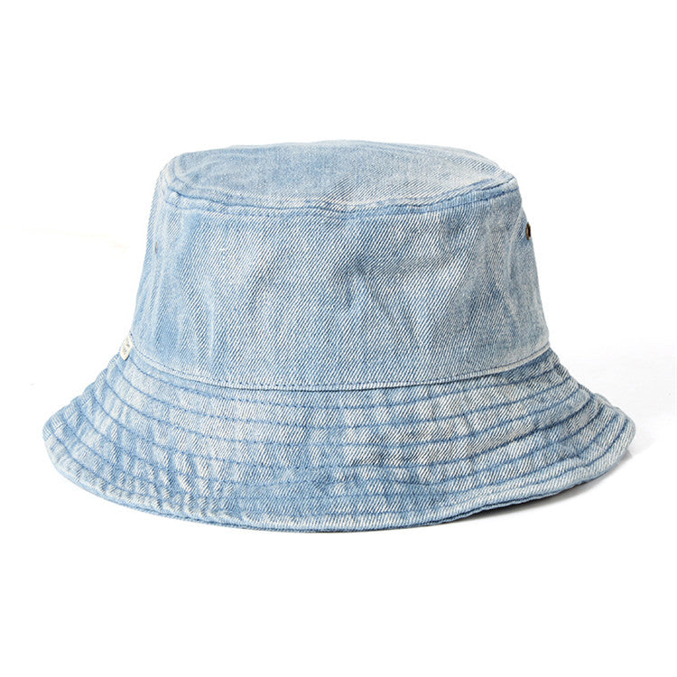Vintage Washed Denim Fisherman Hat for UV Protection