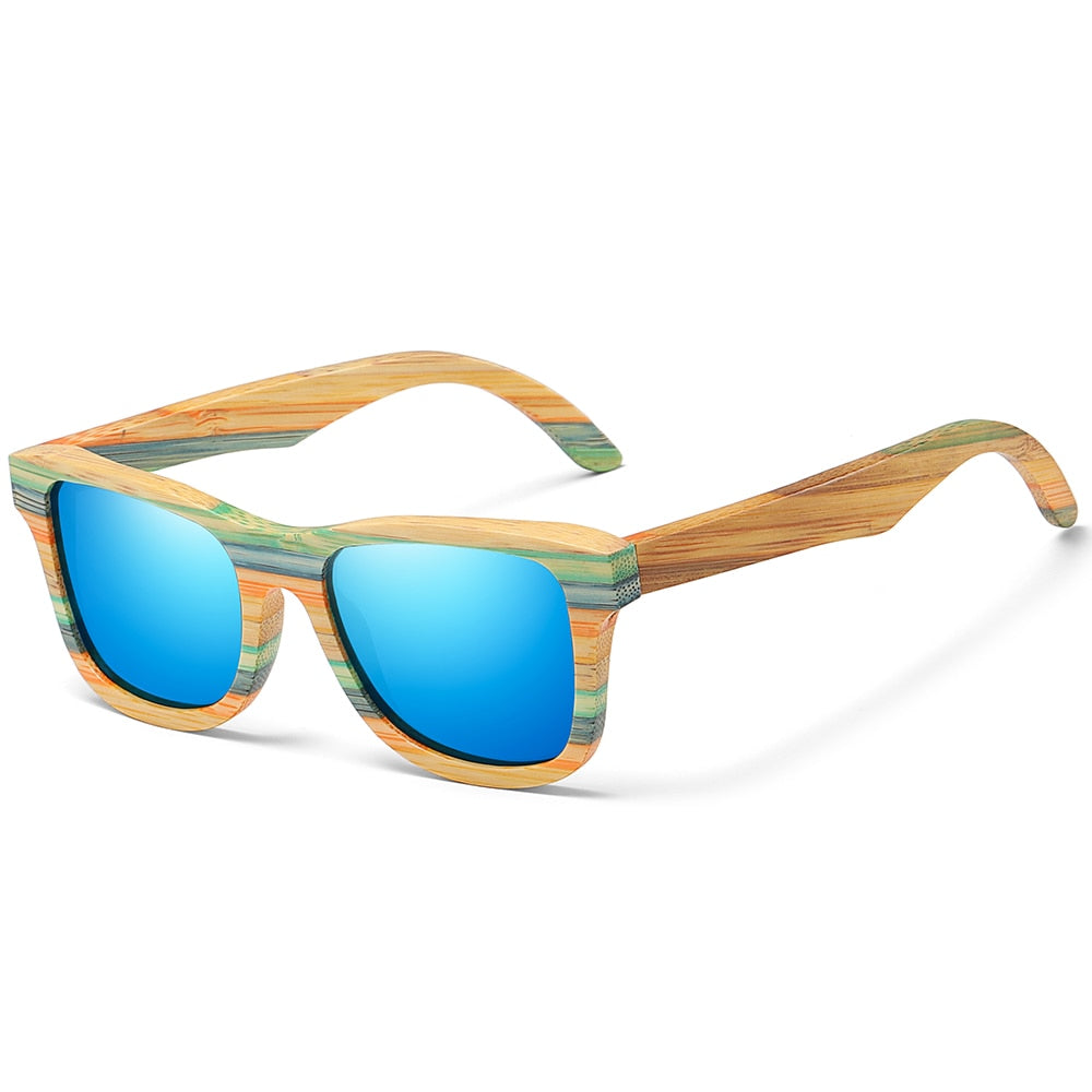 Skateboard Bamboo Wood Sunglasses Polarized Designer Wooden UV Protection
