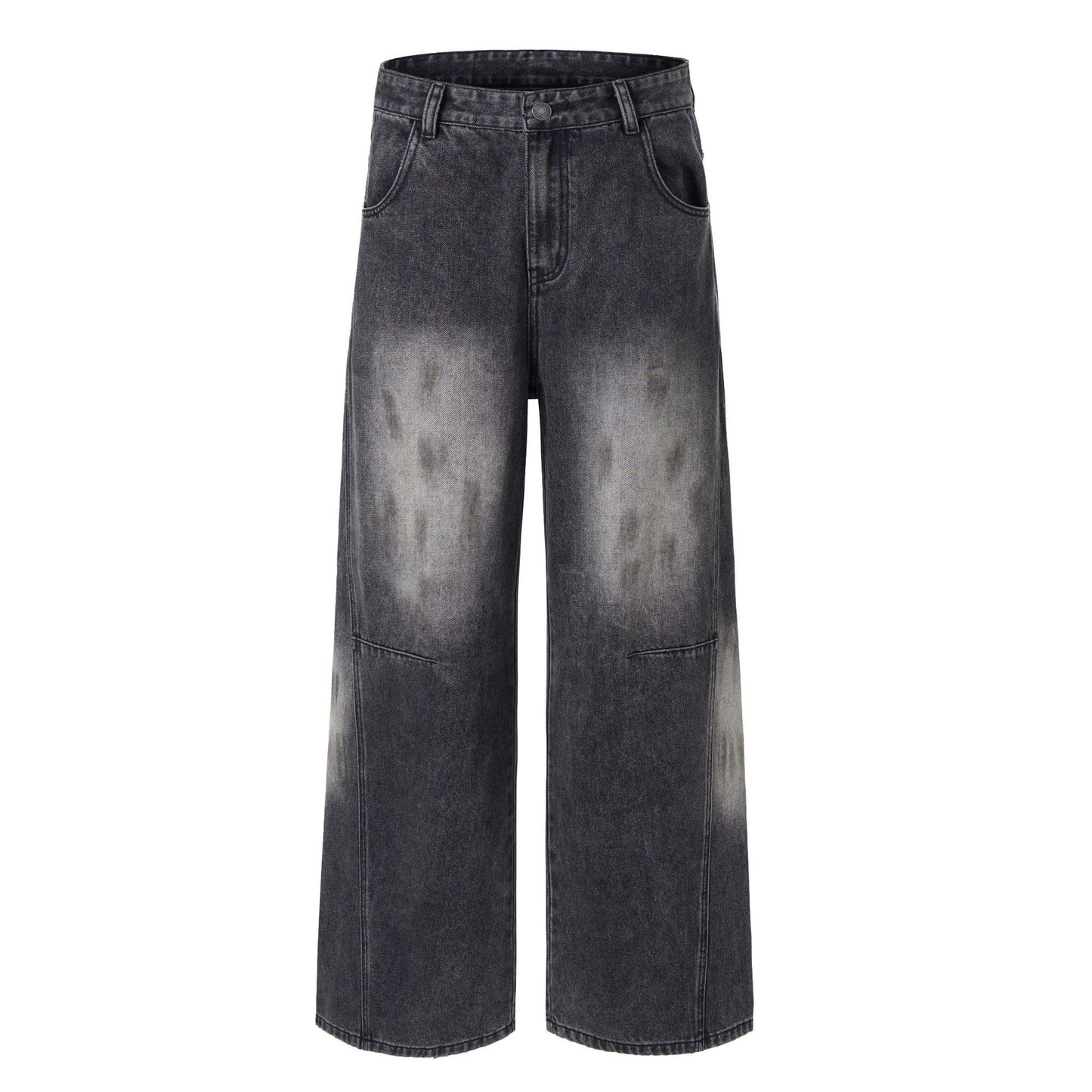 Retro Simple Washed Denim Long Pants
