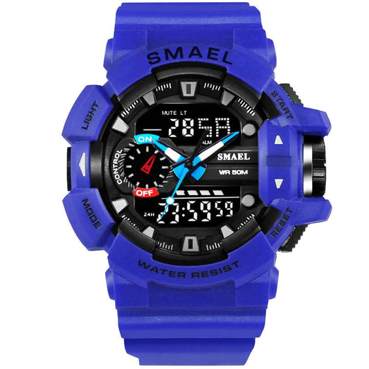 Men's Sports Military Watch - LED Quartz Dual Display, Waterproof Outdoor Sport Watch