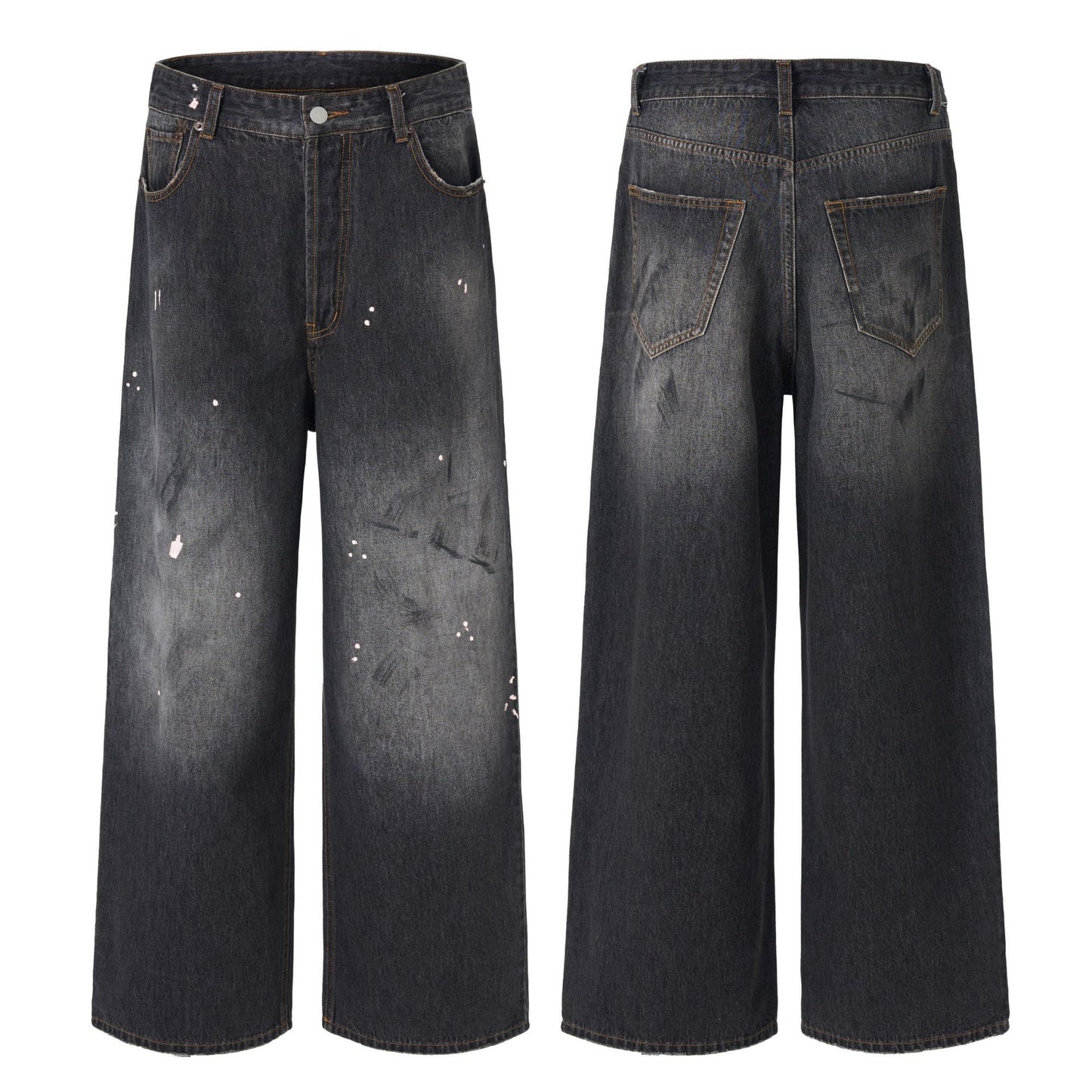 Premium Retro Washed Denim Long Pants for Durability and Style