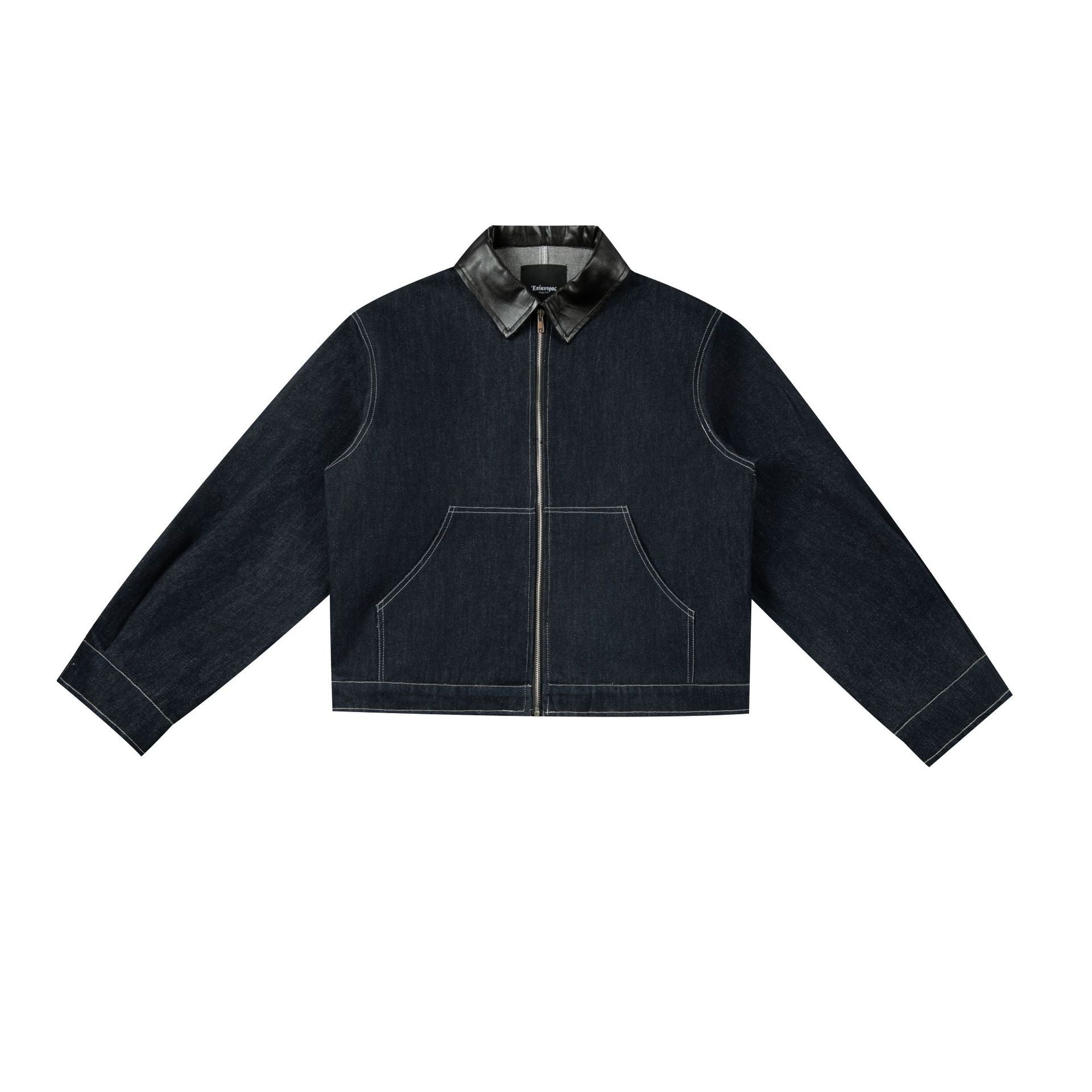 Patchwork Turn-Down Collar Denim Jacket