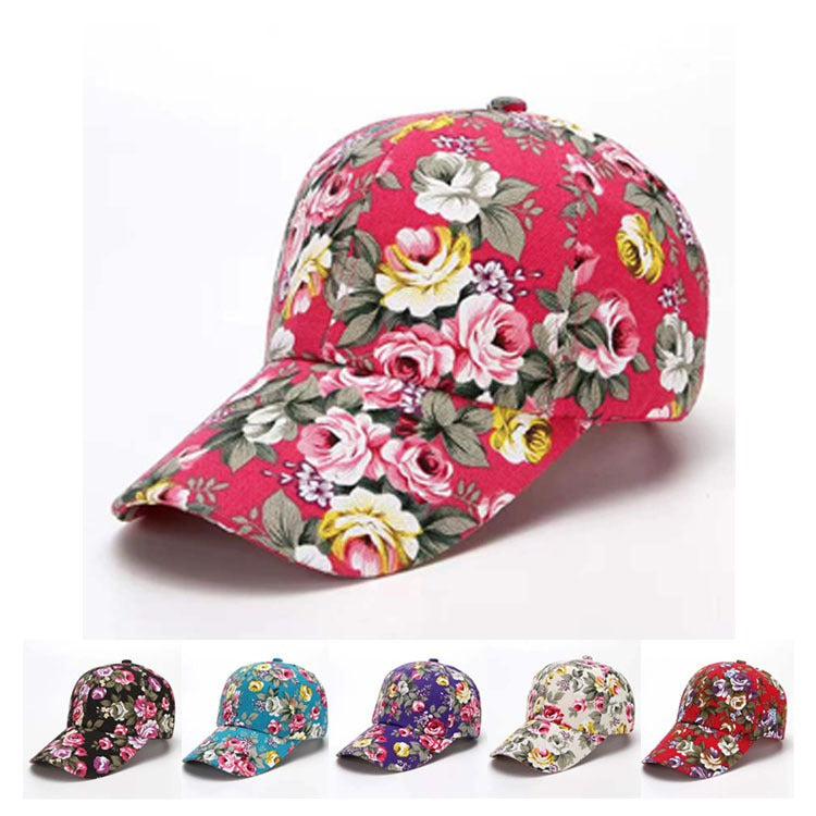 Small Floral Cloth Peony Baseball Cap Duck Bill Hat